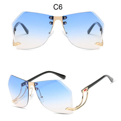 Irregular Rimless Sunglasses