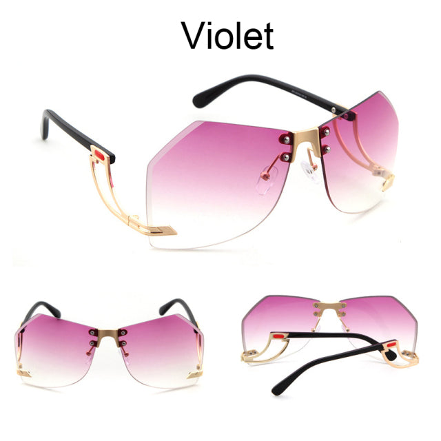 Irregular Rimless Sunglasses