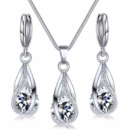 Fashion Silver Color Necklace Earring