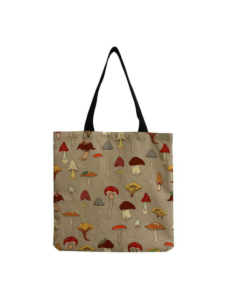 Bright Colors Cartoon Mushroom Printed Bag