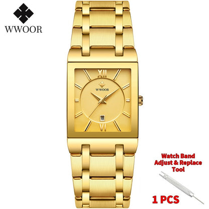 Gold Watch Men Square Watch