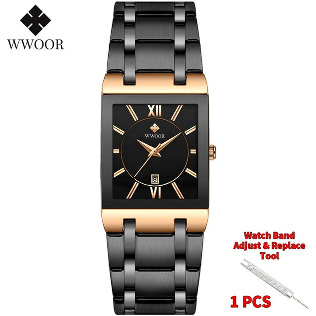 Gold Watch Men Square Watch