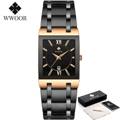 Gold Watch Men Square Watch