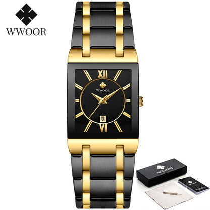 Gold Watch Men Square Watch