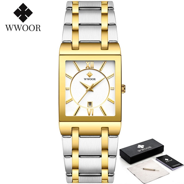 Gold Watch Men Square Watch