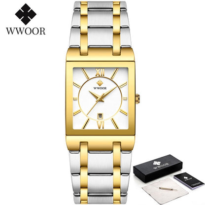 Gold Watch Men Square Watch