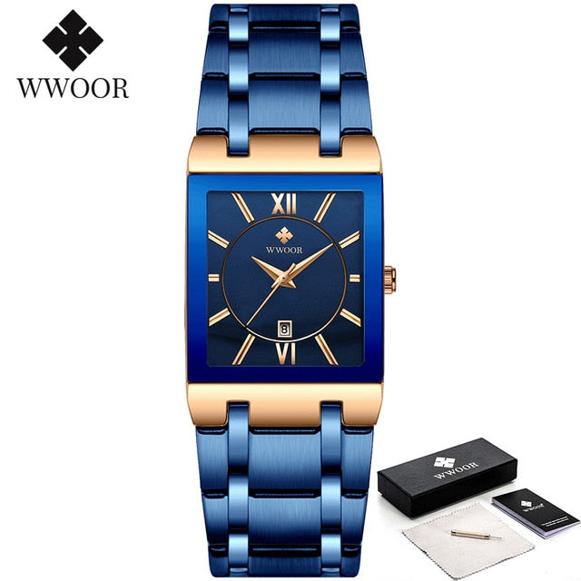 Gold Watch Men Square Watch