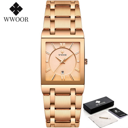 Gold Watch Men Square Watch