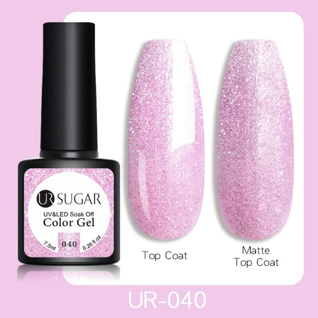 Reflective Glitter UV Gel Nail Polish Rose