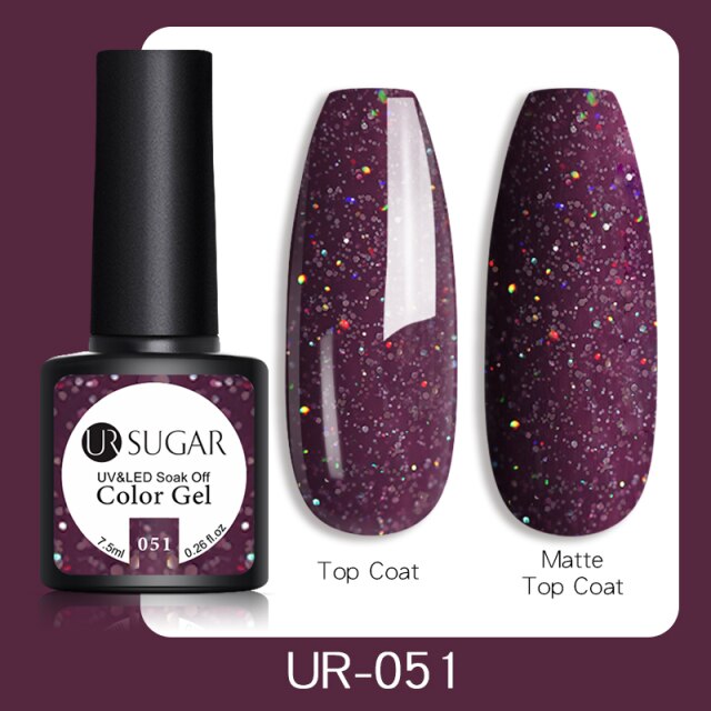 Reflective Glitter UV Gel Nail Polish Rose