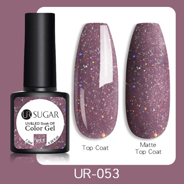 Reflective Glitter UV Gel Nail Polish Rose