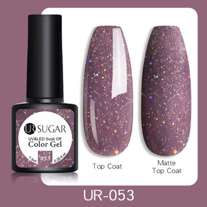 Reflective Glitter UV Gel Nail Polish Rose