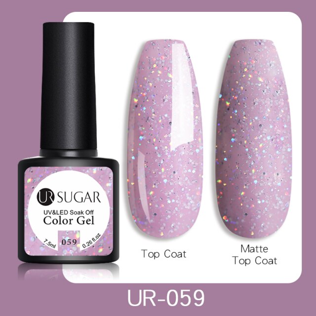 Reflective Glitter UV Gel Nail Polish Rose