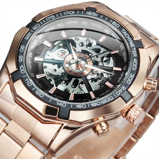 Skeleton Automatic Mechanical Watch Gold