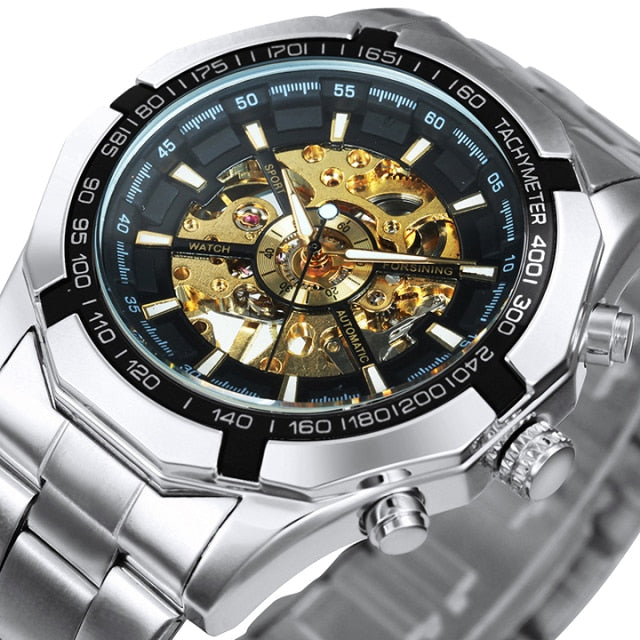 Skeleton Automatic Mechanical Watch Gold