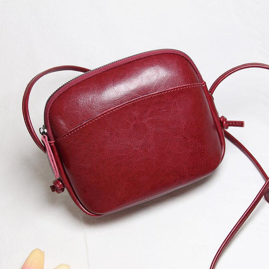 Genuine Leather Small Shell Bag