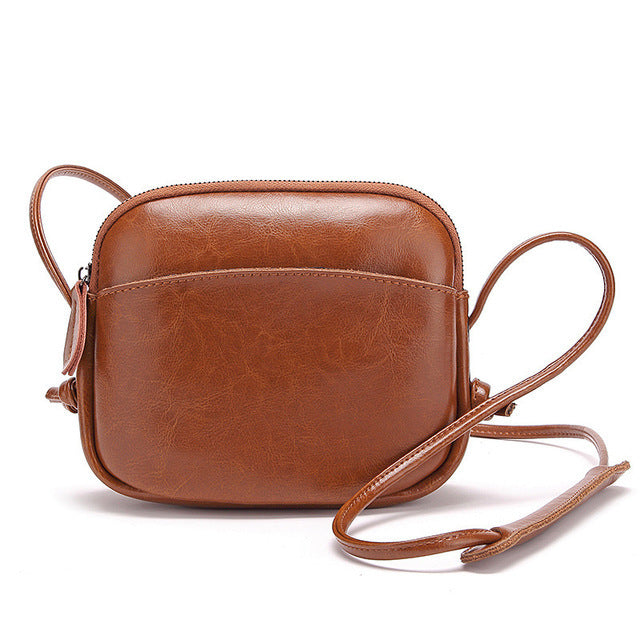 Genuine Leather Small Shell Bag