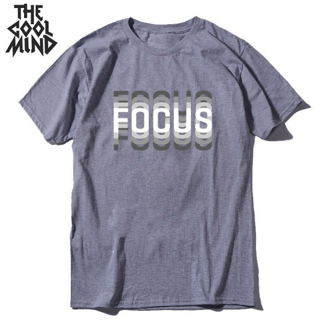 summer loose focus print men T shirt