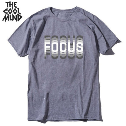 summer loose focus print men T shirt