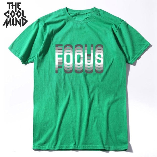 summer loose focus print men T shirt