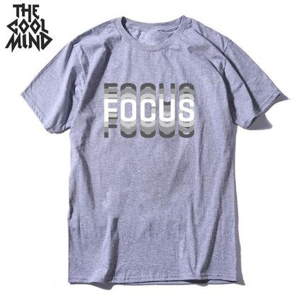 summer loose focus print men T shirt