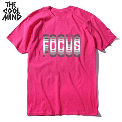 summer loose focus print men T shirt