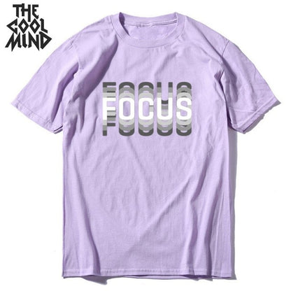 summer loose focus print men T shirt