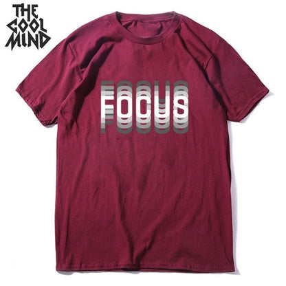 summer loose focus print men T shirt