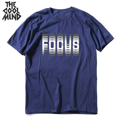 summer loose focus print men T shirt