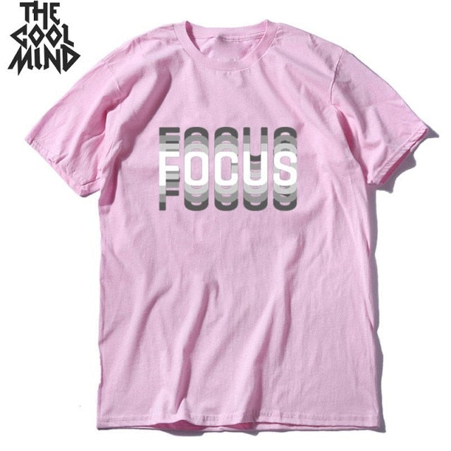 summer loose focus print men T shirt