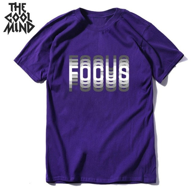 summer loose focus print men T shirt