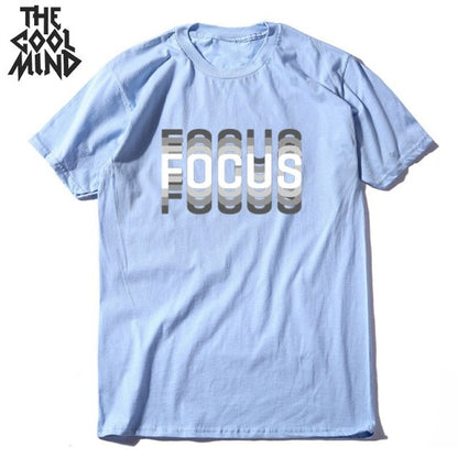 summer loose focus print men T shirt