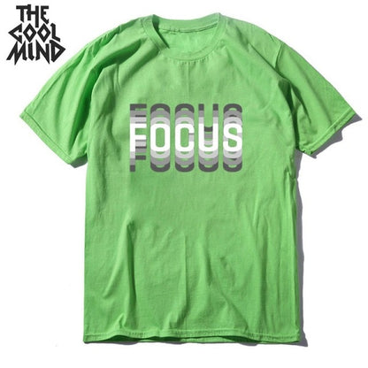 summer loose focus print men T shirt