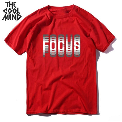 summer loose focus print men T shirt