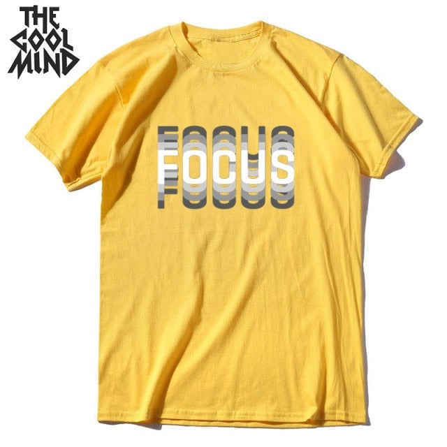 summer loose focus print men T shirt