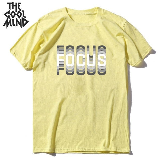 summer loose focus print men T shirt