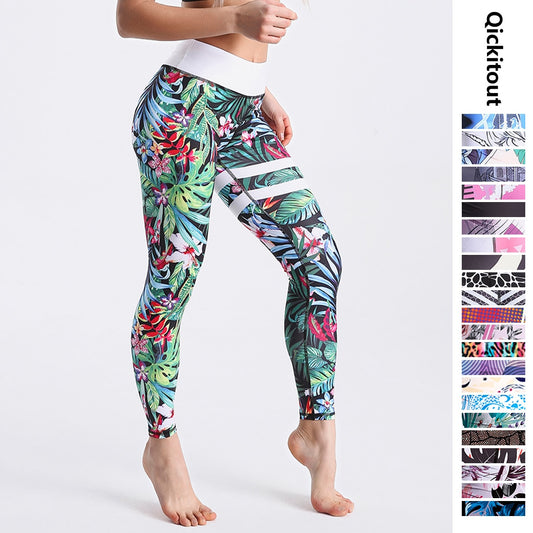 Spandex High Waist Digital Printed Fitness Leggings