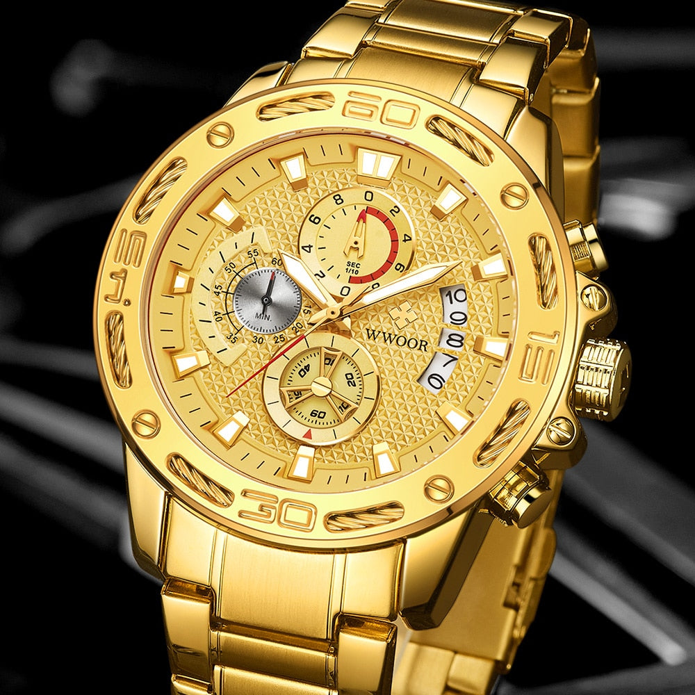 Top Brand Luxury Gold Full Steel Quartz Watch