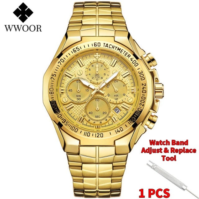 Top Brand Luxury Gold Full Steel Quartz Watch