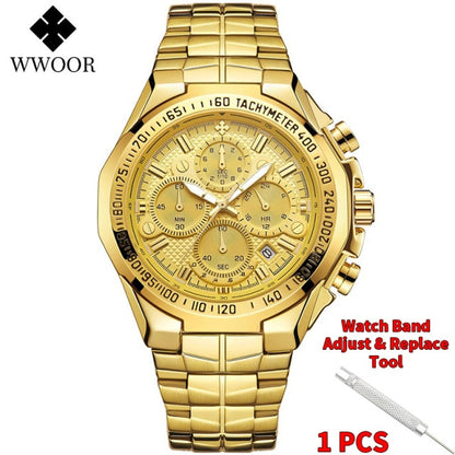 Top Brand Luxury Gold Full Steel Quartz Watch