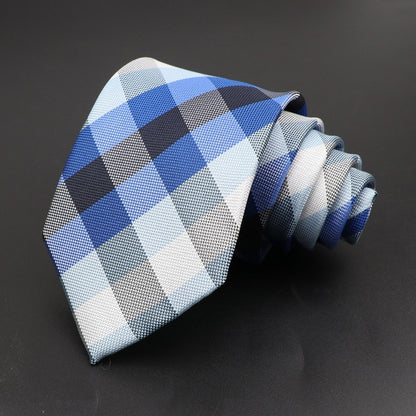 New Men's Tie Classic Solid Color Stripe Flower