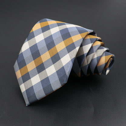 New Men's Tie Classic Solid Color Stripe Flower