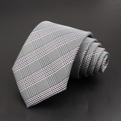 New Men's Tie Classic Solid Color Stripe Flower