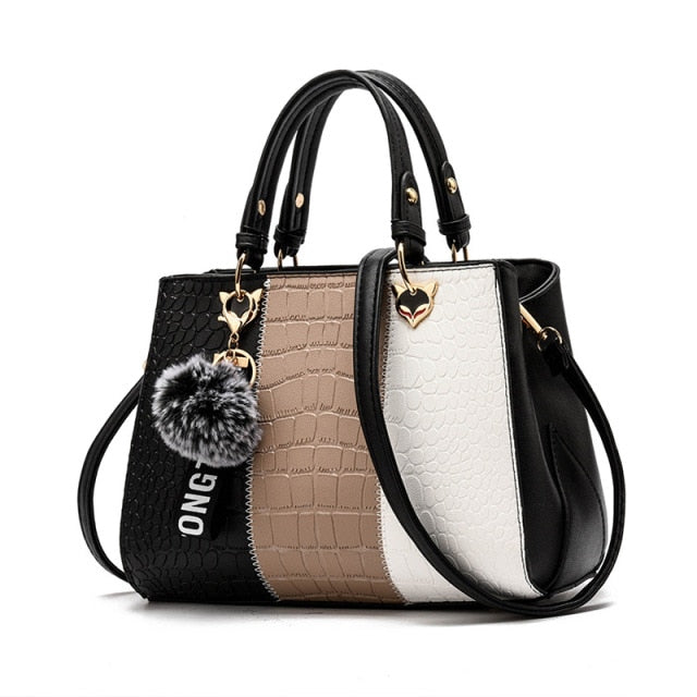 Handbags Leather Stitching Wild Bag