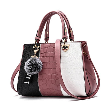 Handbags Leather Stitching Wild Bag