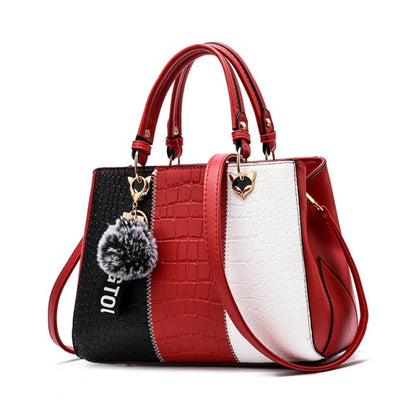 Handbags Leather Stitching Wild Bag