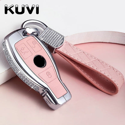 Diamond Zinc Alloy Leather Car Key Bag