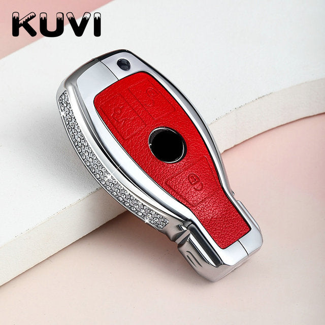 Diamond Zinc Alloy Leather Car Key Bag