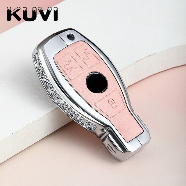 Diamond Zinc Alloy Leather Car Key Bag