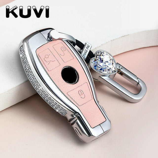 Diamond Zinc Alloy Leather Car Key Bag